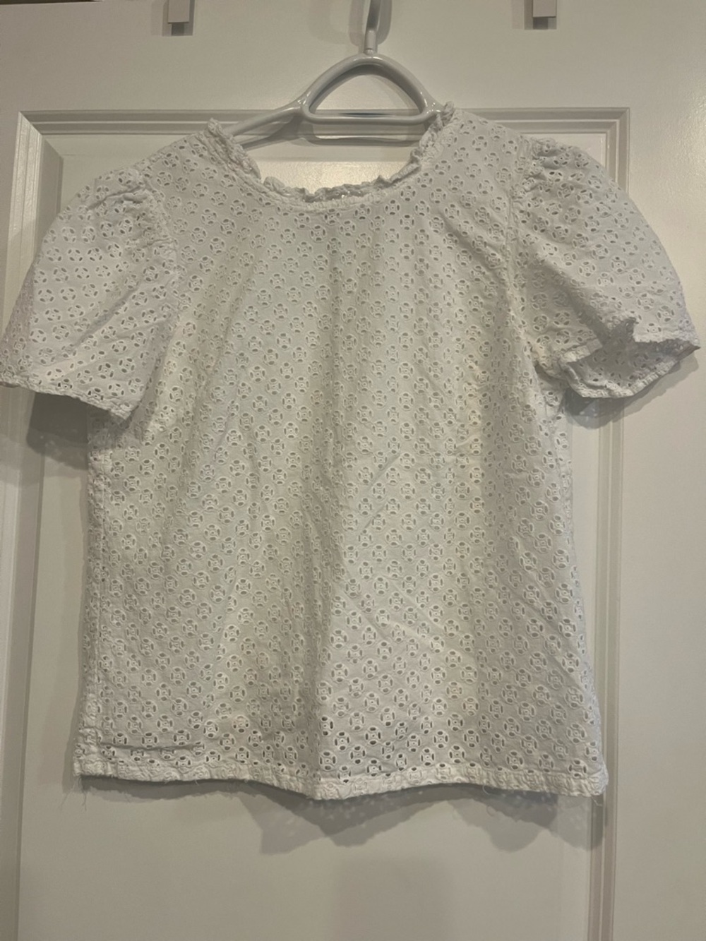 J. Crew factory white eyelet top short sleeve small
